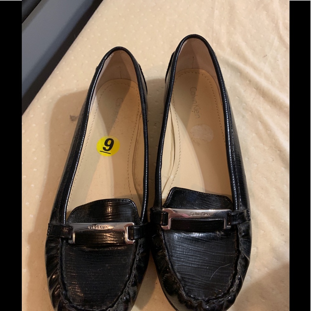 Calvin Klein Black Loafers Driving Shoes Size 9